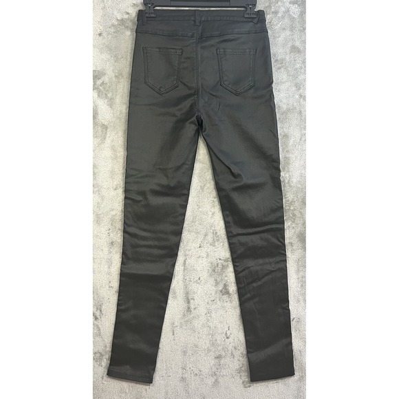 Apperloth A Pants SZ M Faux Leather Skinny High Rise Womens Modern black NEW - Picture 2 of 8